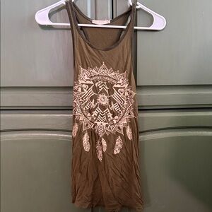 Women's Olive Graphic Tank Top